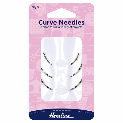 H218 Hand Sewing Needles: Curved Set: 3 Pieces